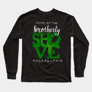 Brotherly Shove - Green Icon Long Sleeve T-Shirt